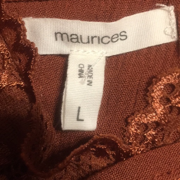 Maurices Brick Orange camisole with lace accents - Picture 3 of 4